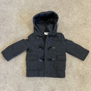 Koala Kids Baby Boys Wool Blend Jacket Winter Coat Dark Gray Hood Size 18-24m‎